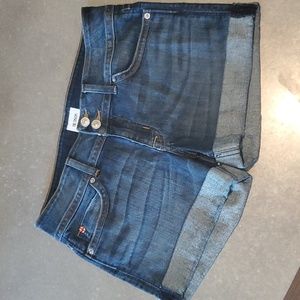 Hudson Womens Cuffed Denim Shorts 28